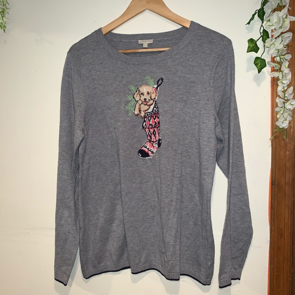 Talbots Adorable Puppy Christmas Sweater